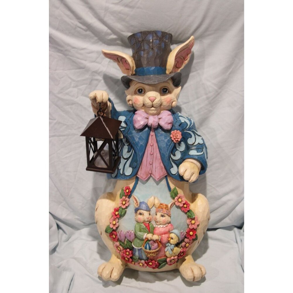 Jim Shore Easter Bunny 19" Heartwood Creek w/ Lighted Lantern 6003367 2018 - Picture 3 of 7